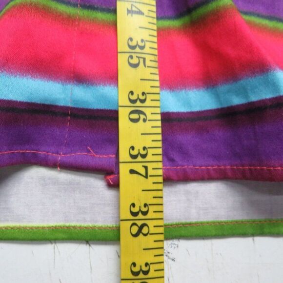 L&B Bright Stripes Button Down Shirt Dress Size 3XL Floral Buttons Pockets NEW - Picture 8 of 9